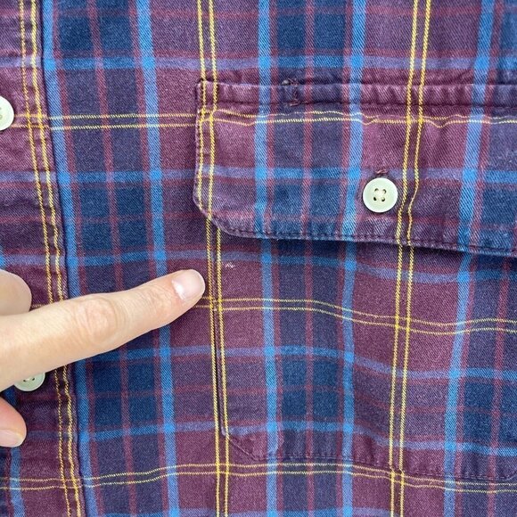 Gap Vintage Oversized Baggy Fit Plaid Flap Pocket Short Sleeve Shirt - Picture 3 of 10